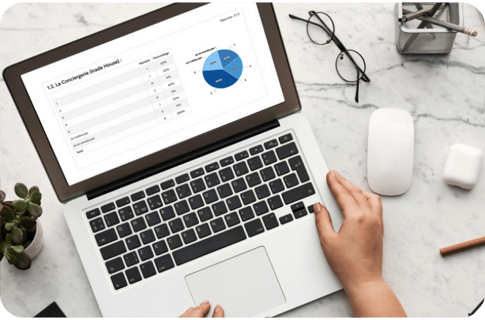 PC montrant résultat de questionnaire