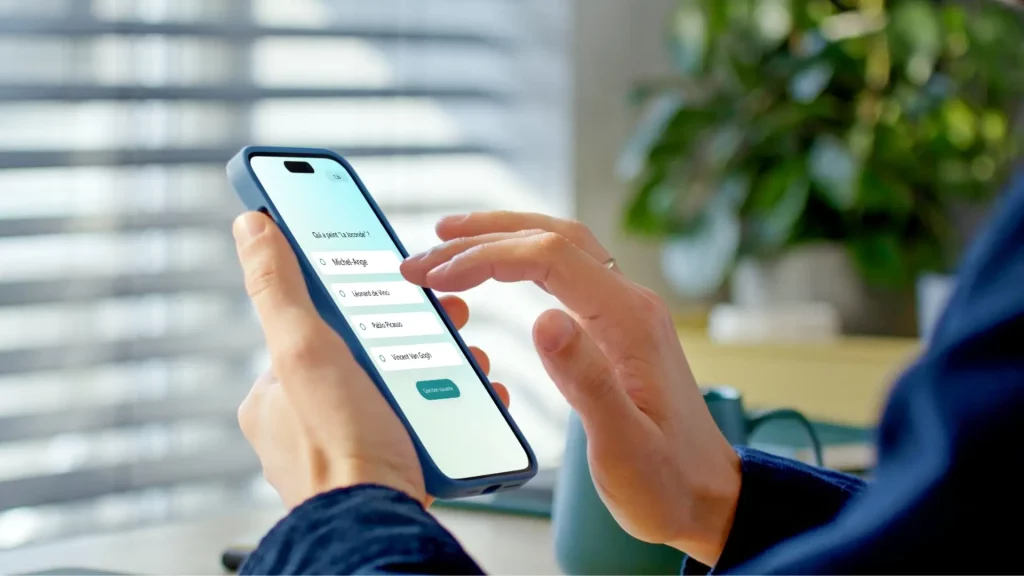 Réponse à un quiz en direct via un smartphone - Mode Live Evalandgo