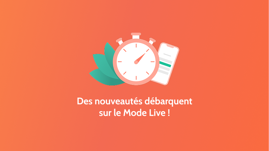 Des nouveautés débarques sur le mode Live ! image Evalandgo avec un téléphone des feuilles et un chronomètre