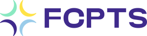 Logo de la FCPTS, Fédération des Communautés Professionnelles Territoriales de Santé : un symbole circulaire formé de quatre croissants colorés (vert, jaune, violet, bleu) suivi du sigle FCPTS en violet.